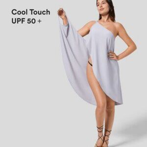 HALARA One-Shoulder Swim Coverup in Light Gray